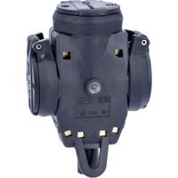 AS Schwabe 60455 3-voudige koppeling Massief rubber 230 V Zwart IP44