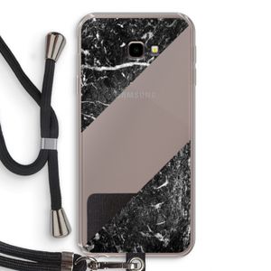 Zwart marmer: Samsung Galaxy J4 Plus Transparant Hoesje met koord