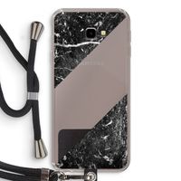 Zwart marmer: Samsung Galaxy J4 Plus Transparant Hoesje met koord