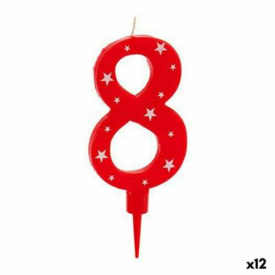 Kaars Verjaardag Cijfer 8 (12 Stuks)