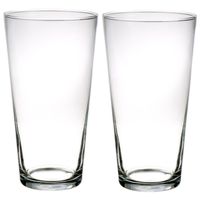 2x Conische vaas glas 30 cm - thumbnail