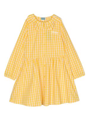Kenzo Kids robe-chemise à carreaux - Jaune Kenzo Kids robe-chemise à carreaux - Jaune