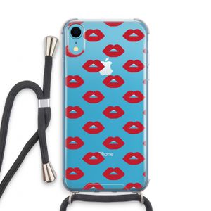Lips: iPhone XR Transparant Hoesje met koord
