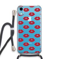 Lips: iPhone XR Transparant Hoesje met koord