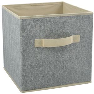 Opbergmand/kastmand - 18 liter - grijs - 26 x 26 x 26 cm