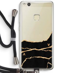 Gouden marmer: Huawei Ascend P10 Lite Transparant Hoesje met koord