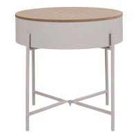 Moore - Bijzettafel - beige-lichtgrijs - staal en MDF - Ø40x40 cm
