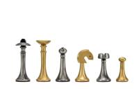 Metropolis Serie 7 cm Messing en Nikkel Schaakstukken