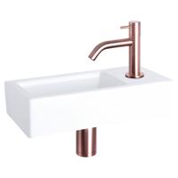 Differnz Ravo fonteinset keramiek - kraan gebogen - 38.5 x 18.5 x 9 cm - rood koper