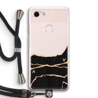 Gouden marmer: Pixel 3 Transparant Hoesje met koord