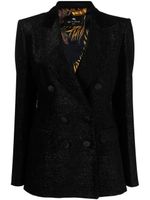 ETRO blazer métallisé à boutonnière croisée - Noir