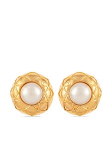 CHANEL Pre-Owned boucles d'oreilles à perles artificielles (années 1980)