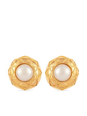 CHANEL Pre-Owned boucles d'oreilles à perles artificielles (années 1980)