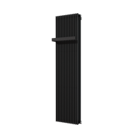 Vipera Corrason dubbele badkamerradiator 50 x 180 cm centrale verwarming mat zwart zij- en middenaansluiting 2.857W