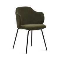Kave Home Eetkamerstoel 'Yunia' Rib, kleur Donkergroen