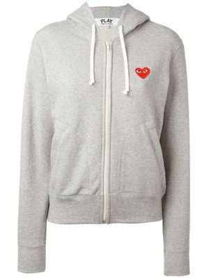 Comme Des Garçons Play sweat à capuche à logo brodé - Gris