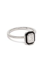 Selim Mouzannar bague Mina en or blanc 18ct sertie de diamants et d'émail - Argent - thumbnail