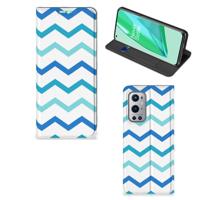 OnePlus 9 Pro | Hoesje met Magneet | Zigzag Blauw
