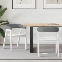 Eettafelstoelen 2 pcs Wit 54 x 57 x 73 cm Massief rubberhout