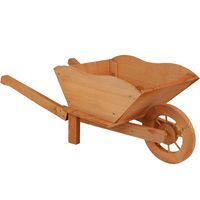 Plantenbak/bloembak kruiwagen - hout - 73 x 31 x 28 cm - decoratie - thumbnail