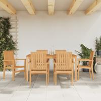 Tuinstoelen stapelbaar 6 st 56,5x57,5x91 cm massief teakhout