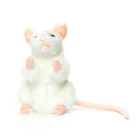 Hansa knuffel muis - wit - 16 cm - pluche - muizenknuffel - knuffeldier