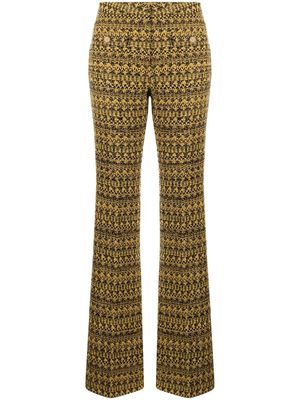 Alessandra Rich pantalon de tailleur à imprimé graphique - Jaune