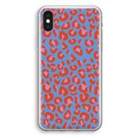 Leopard blue: iPhone X Transparant Hoesje