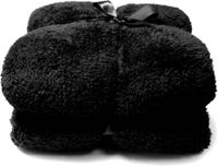Plaid teddy l200b150cm zwart - Unique Living
