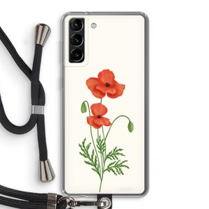 Red poppy: Samsung Galaxy S21 Plus Transparant Hoesje met koord