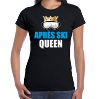 Apres ski t-shirt Apres ski Queen zwart dames - Wintersport shirt - Foute apres ski outfit