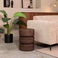 LABEL51 Bijzettafel Milly - Espresso - Mangohout - 35 cm - Rond