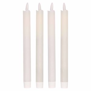 4x Witte Led kaarsen/dinerkaarsen 25,5 cm