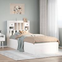 Bedframe zonder matras massief grenenhout wit 90x190 cm