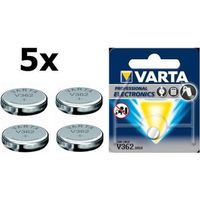5 Stuks - Varta V362 21mAh 1.55V knoopcel batterij - thumbnail