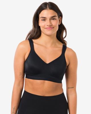 HEMA Voorgevormde sportbh heavy support met beugel B-F zwart (zwart)