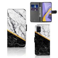 Samsung Galaxy A51 | Bookcase | Marmer Wit Zwart - Origineel Cadeau Man