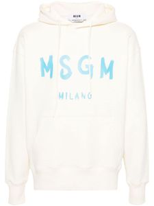 MSGM hoodie en coton à logo imprimé - Tons neutres