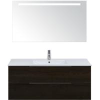 Seville Badmeubelset 120 cm - 2 Laden Black Oak Edge - Wastafel Enjoy Enkel met Sence Spiegel