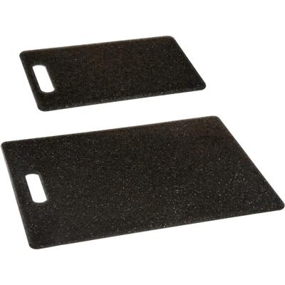 Secret de Gourmet keuken snijplanken set - 2x stuks - zwart - 15 x 25 en 27 x 36 cm - kunststof