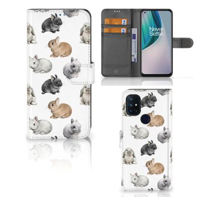 Telefoonhoesje | Met pasjeshouder | voor OnePlus Nord N10 Konijntjes