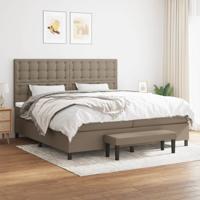 Boxspring met matras stof taupe 200x200 cm