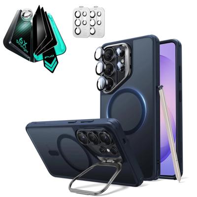 Galaxy S26 Ultra Bundle Classic Hybrid Magnetic Case (Stash Stand) and Armorite® Privacy Screen Protector - Frosted Blue