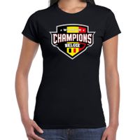 We are the champions Belgie supporter t-shirt zwart voor dames