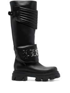 Philipp Plein bottes à plaque logo 50 mm - Noir