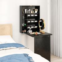 Wandklaptisch met Opbergruimte Opklapbare Wandtafel Ruimtebesparende Wandklaptisch Zwart Wandklaptisch met Opbergruimte Opklapbare Wandtafel Ruimtebesparende Wandklaptisch Zwart