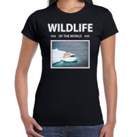 IJsbeer t-shirt met dieren foto wildlife of the world zwart voor dames - thumbnail