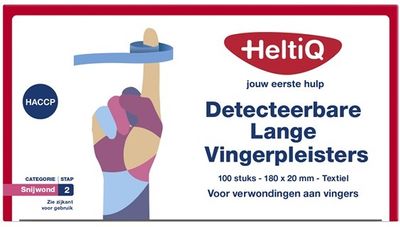 Heltiq Detecteerbare Lange Vingerpleisters Textiel 180x20mm