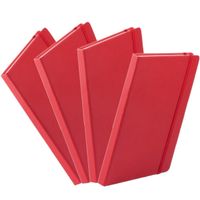 Set van 4x stuks luxe schriftjes/notitieboekjes rood met elastiek A5 formaat