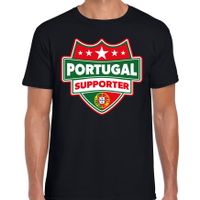 Portugal schild supporter t-shirt zwart voor heren - thumbnail